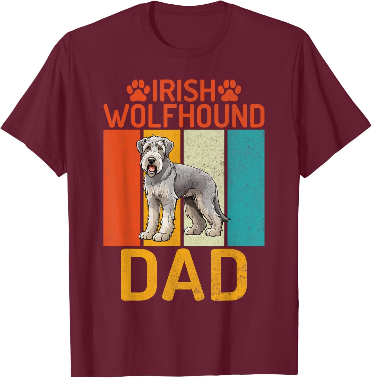 Irish Wolfhound Dad Irish Wolfhound T-Shirt - T-Shirt | Maroon