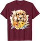 Watercolor English Cocker Spaniel Puppy T-Shirt - T-Shirt | Maroon