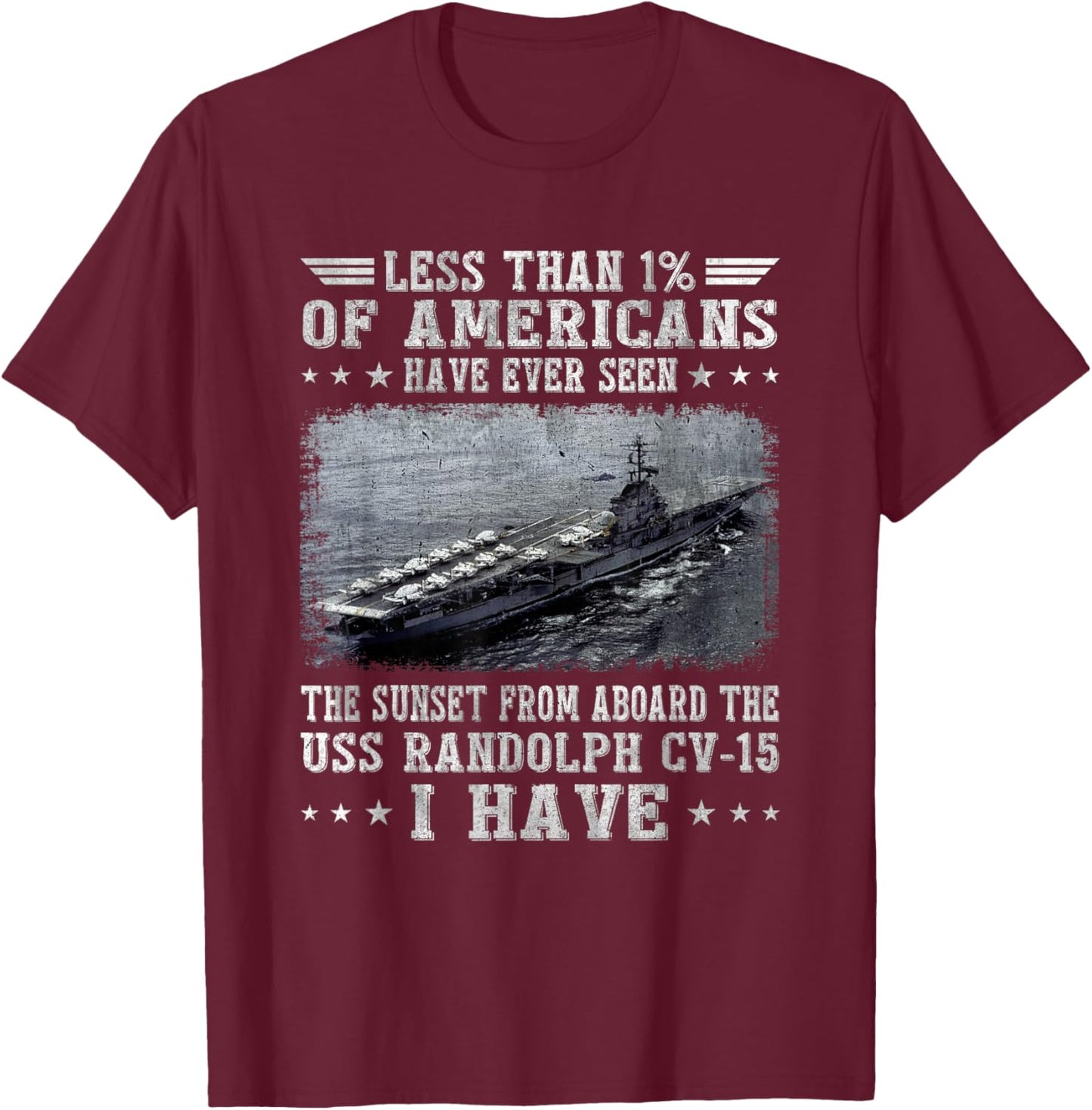 USS Randolph CV-15 Aircraft Carrier Sailor Veterans Day Papa T-Shirt - T-Shirt | Maroon