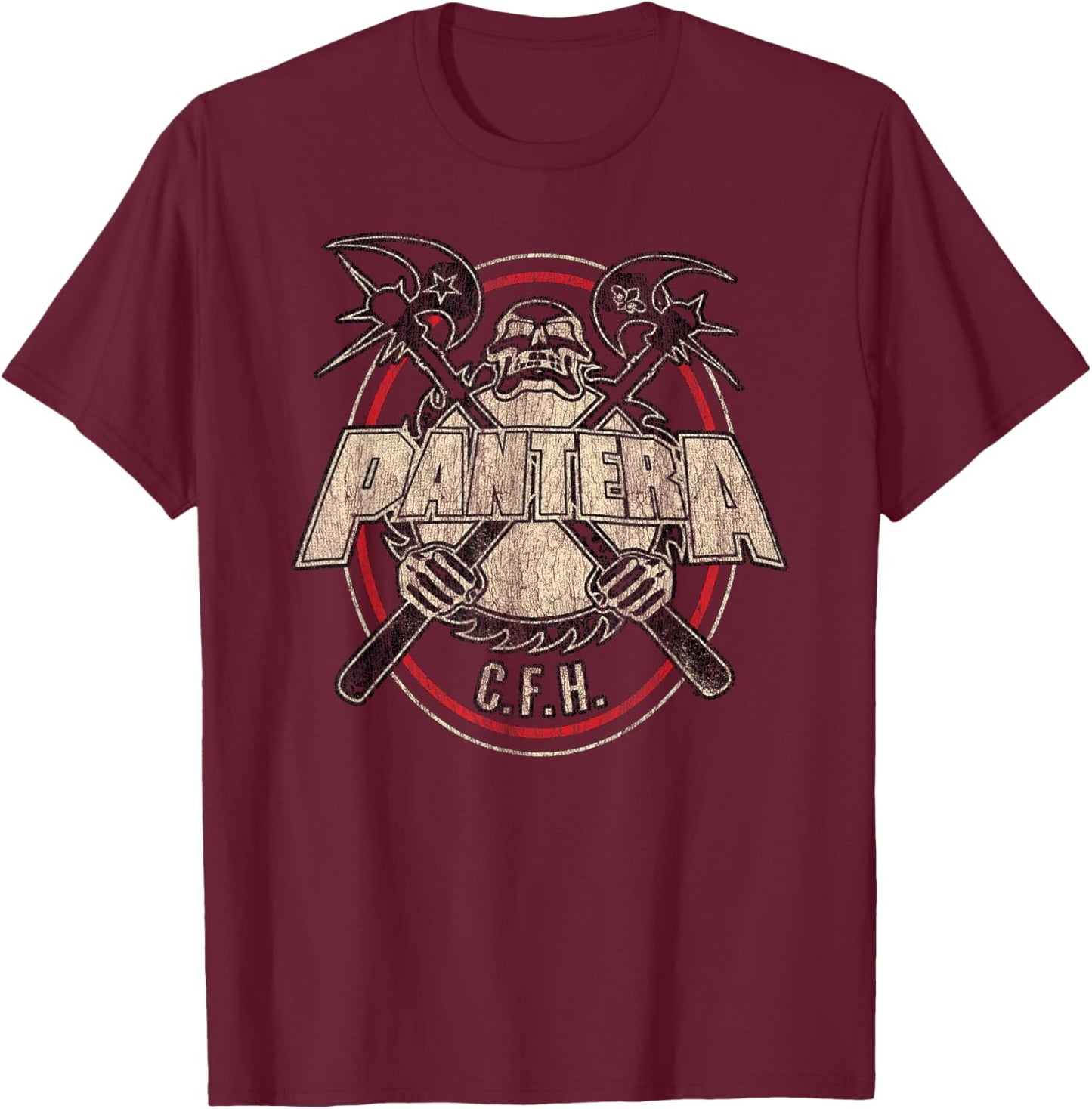 Official Pantera C.F.H. Black T-Shirt - T-Shirt | Maroon