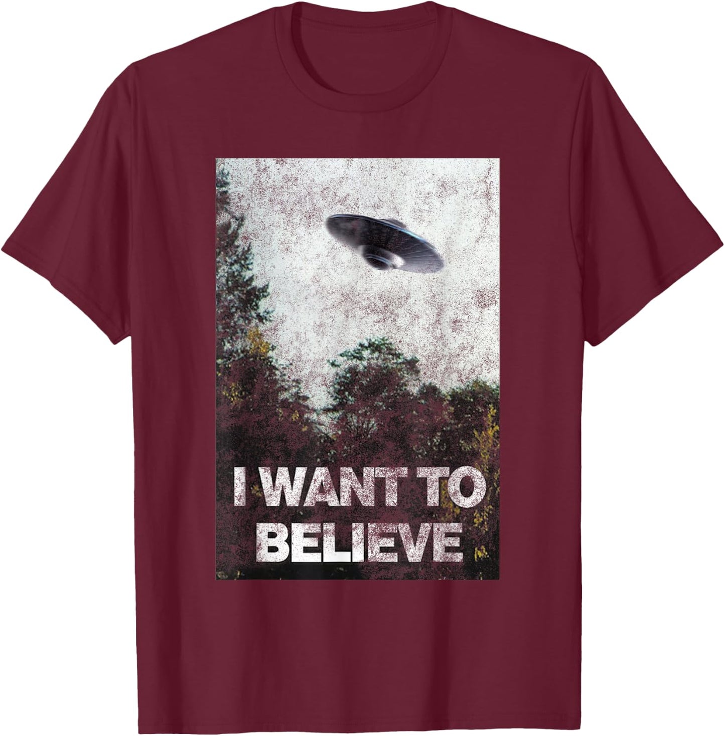 I want to believe Area 51 UFO Alien Abduction T-Shirt - T-Shirt | Maroon