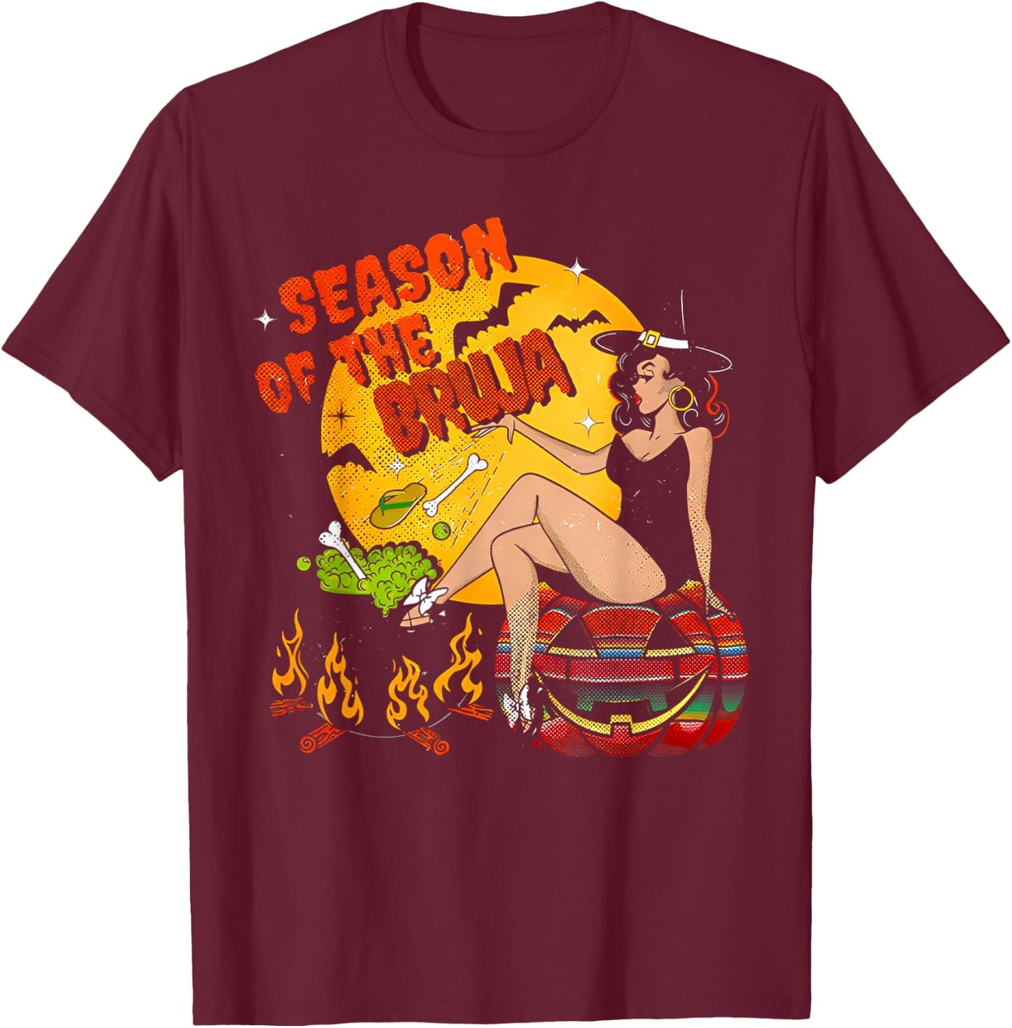 Season Of The Bruja Halloween T-Shirt - T-Shirt | Maroon