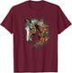 Horse Women kids Girls Riding Horse Lover T-Shirt - T-Shirt | Maroon
