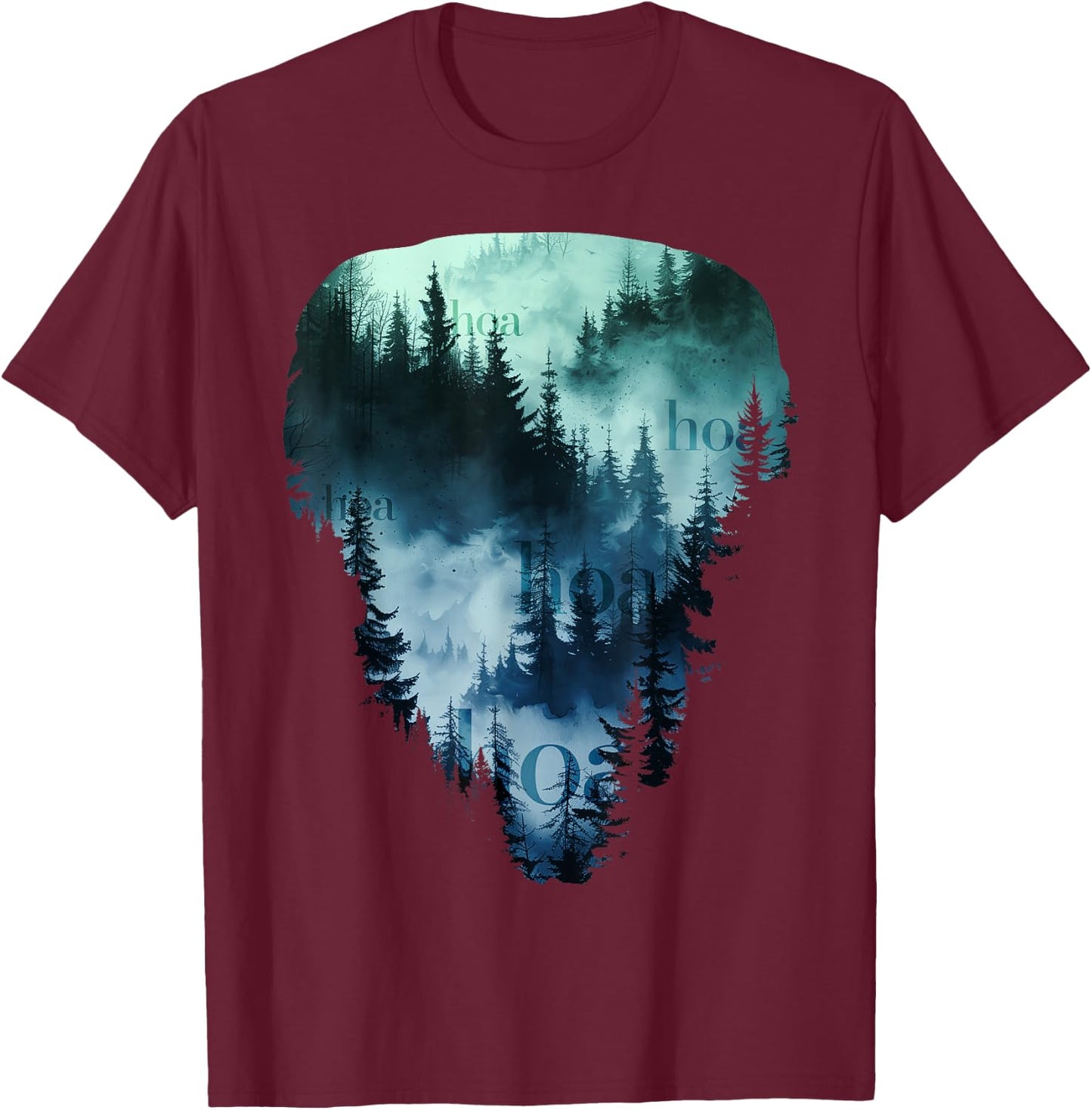 HOA HOA HOA HOA HOA Season Autumn Fall Forest Landscape T-Shirt - T-Shirt | Maroon