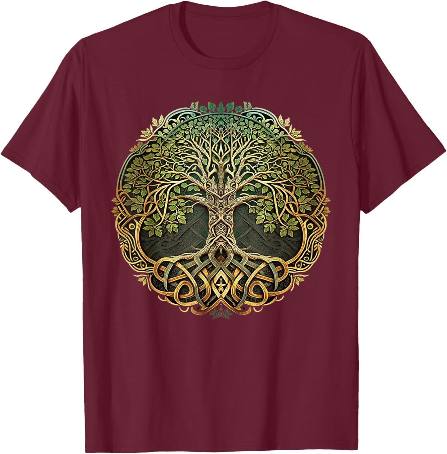 Celtic Knot Tree of Life T-Shirt - T-Shirt | Maroon