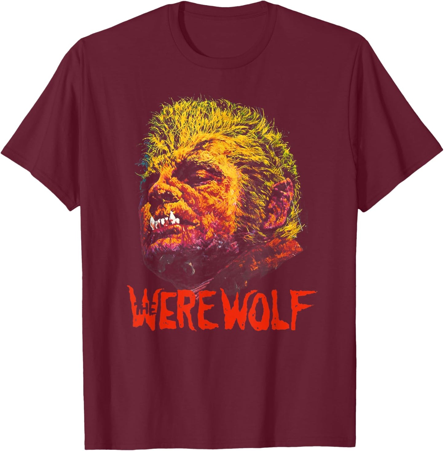 Werewolf Lycanthropy Vintage Monster Horror Movie Fan T-Shirt - T-Shirt | Maroon