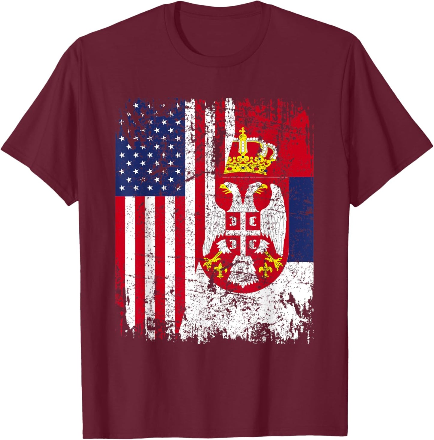 SERBIAN American Flag | Men Women Kids | SERBIA T-Shirt - T-Shirt | Maroon