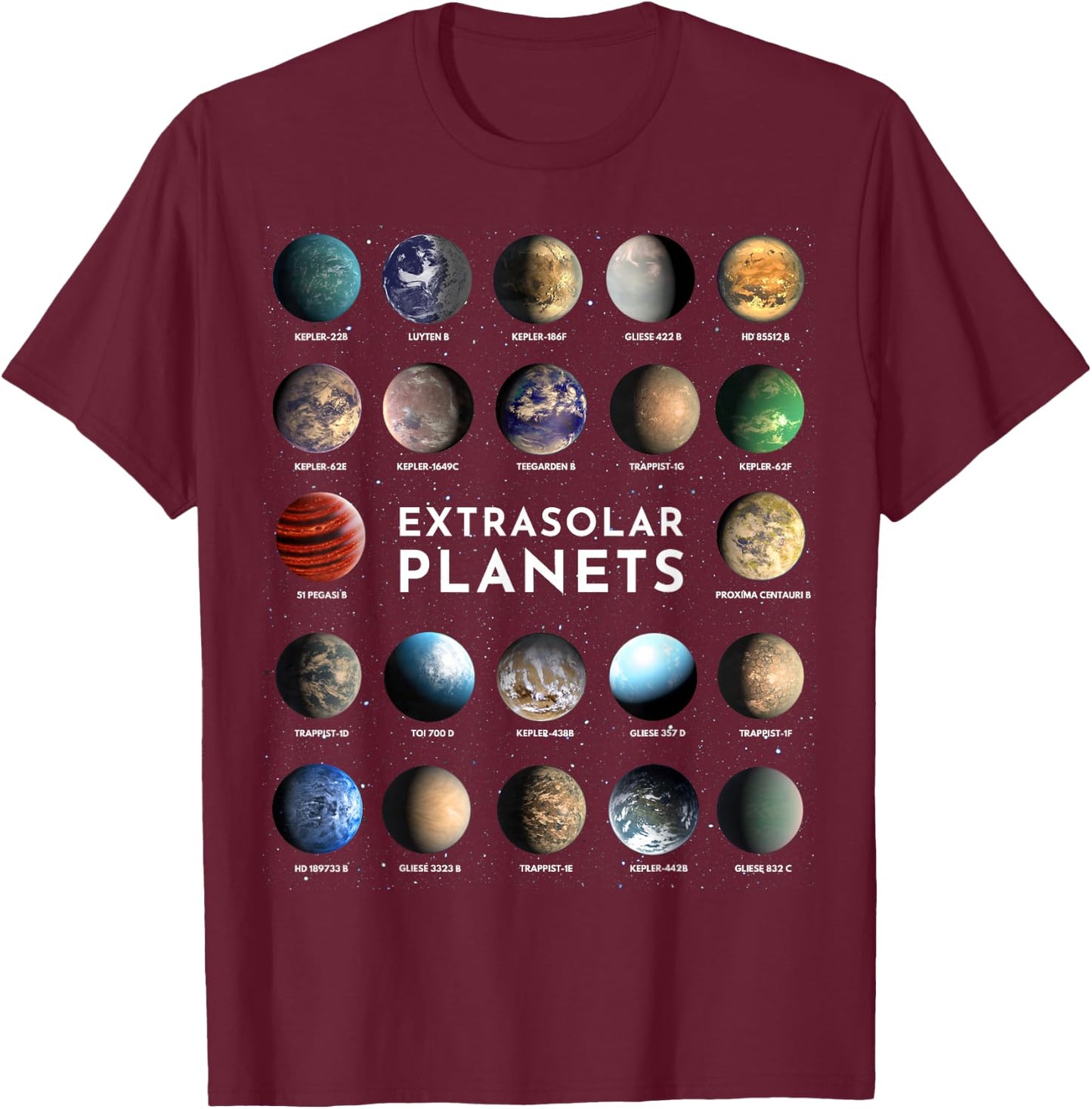 Exoplanet Extrasolar Planet Astronomy Space Astrophysics T-Shirt - T-Shirt | Maroon