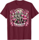In October We Wear Pink Dancing Skeletons Breast Cancer T-Shirt - T-Shirt | Maroon