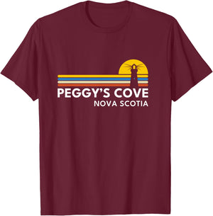 Peggy's Cove Nova Scotia Lighthouse Vintage Retro Souvenirs T-Shirt - T-Shirt | Maroon