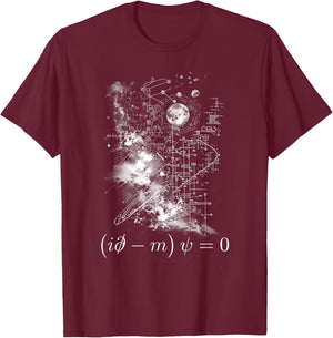 Dirac Equation Quantum Mechanics Particle Physics Geeks T-Shirt - T-Shirt | Maroon
