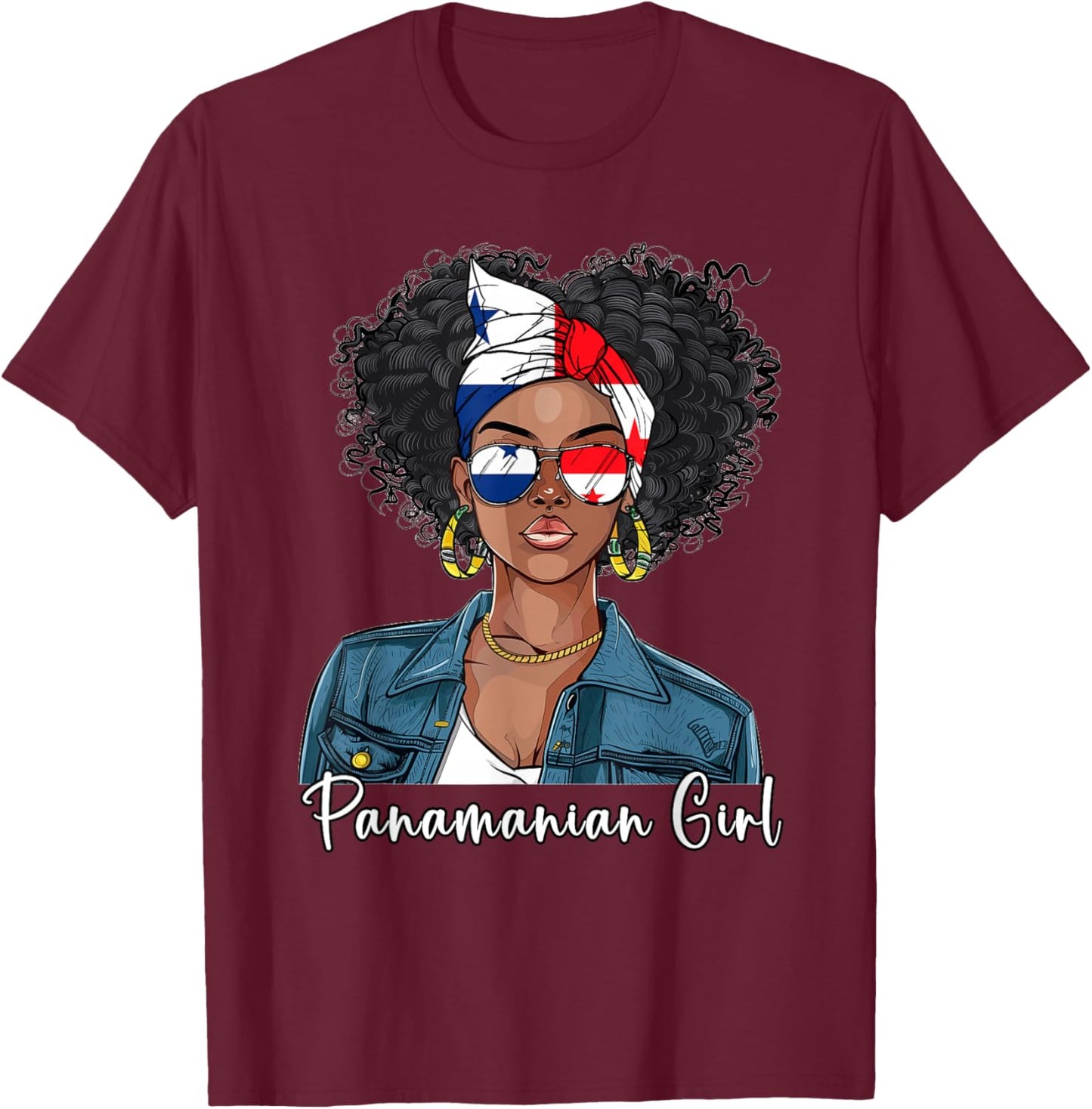 Panamanian Flag Souvenirs Woman Uniform Dress Girl Panama T-Shirt - T-Shirt | Maroon
