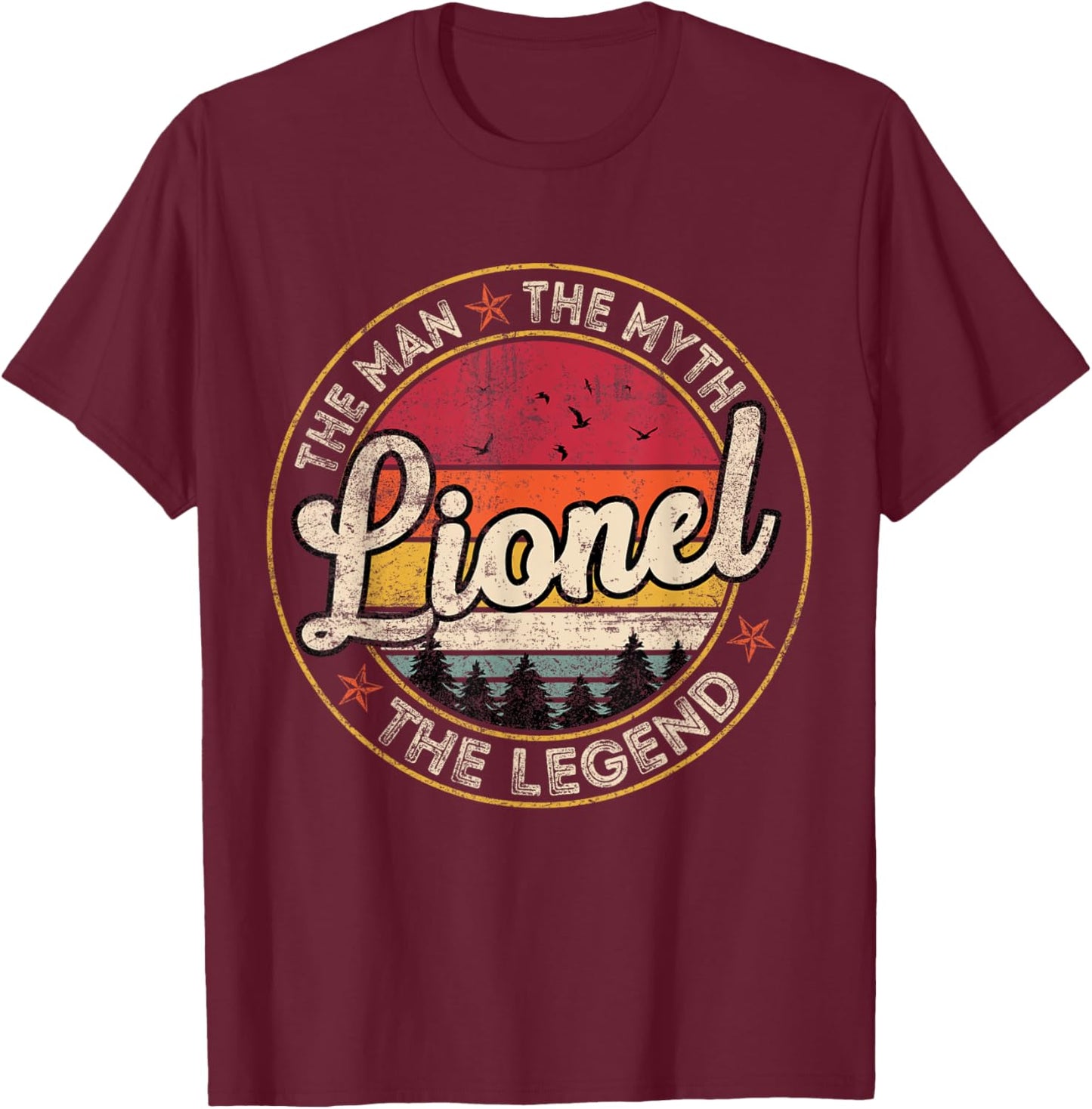 Lionel The Man The Myth The Legend Personalized Name T-Shirt - T-Shirt | Maroon