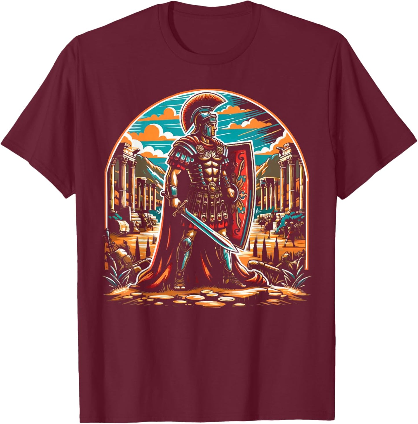 Roman Legionnaires Gladiator Ancient Rome Roman Empire T-Shirt - T-Shirt | Maroon