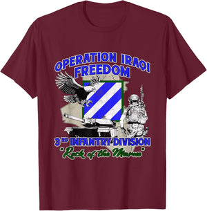 3rd Infantry Division - Operation Iraqi Freedom OIF Veteran T-Shirt - T-Shirt | Maroon