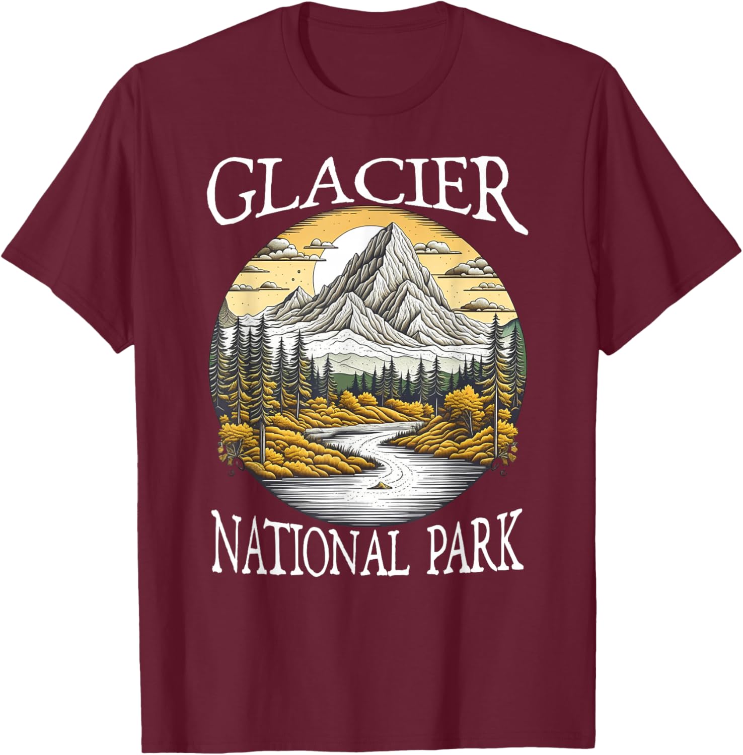 Glacier National Park T-Shirt - T-Shirt | Maroon