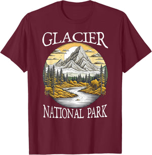 Glacier National Park T-Shirt - T-Shirt | Maroon