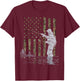 Fly Fishing Fisherman American Flag Camouflage Fly Tying T-Shirt - T-Shirt | Maroon