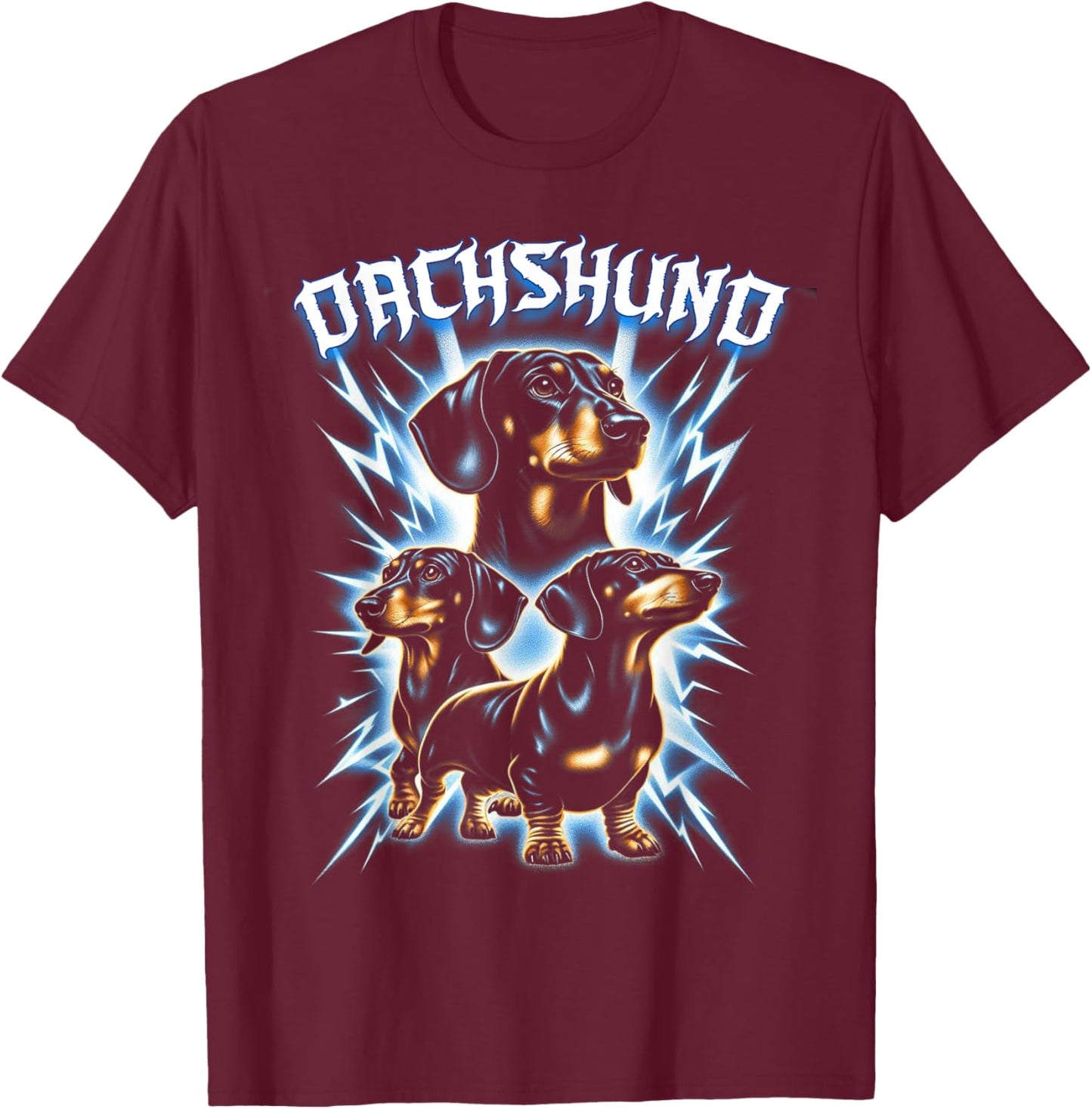 Dachshund Heavy Metal Weiner Weenie Dog Lover Rock And Roll Men Women Kids T-Shirt - T-Shirt | Maroon