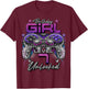 Gamer Girl Level 7 Unlocked 7th Birthday Video Gaming Girl T-Shirt - T-Shirt | Maroon