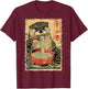 Funny Vintage Japanese Art Otter Eating Ramen Noodles Kids T-Shirt - T-Shirt | Maroon