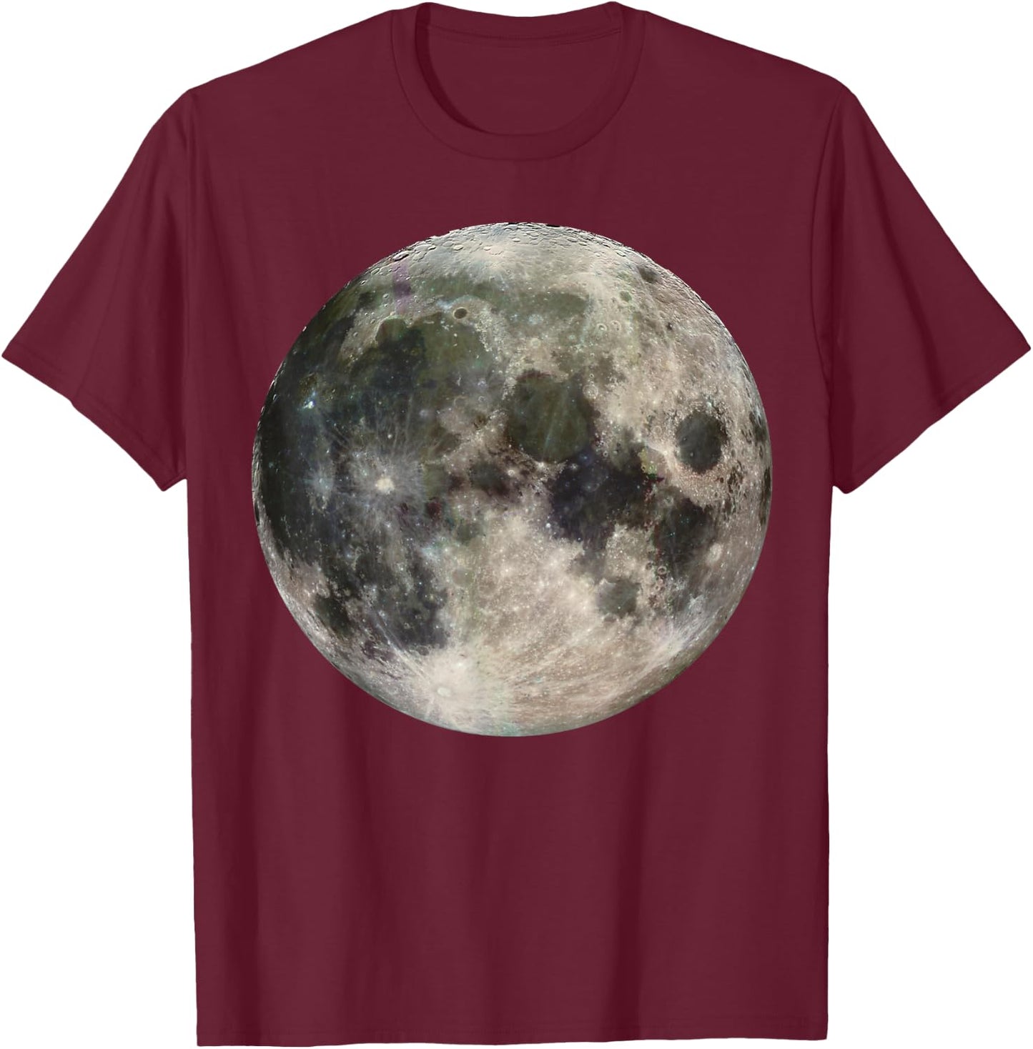 Full Moon Phase Space Love Photography Astronomy T-Shirt - T-Shirt | Maroon