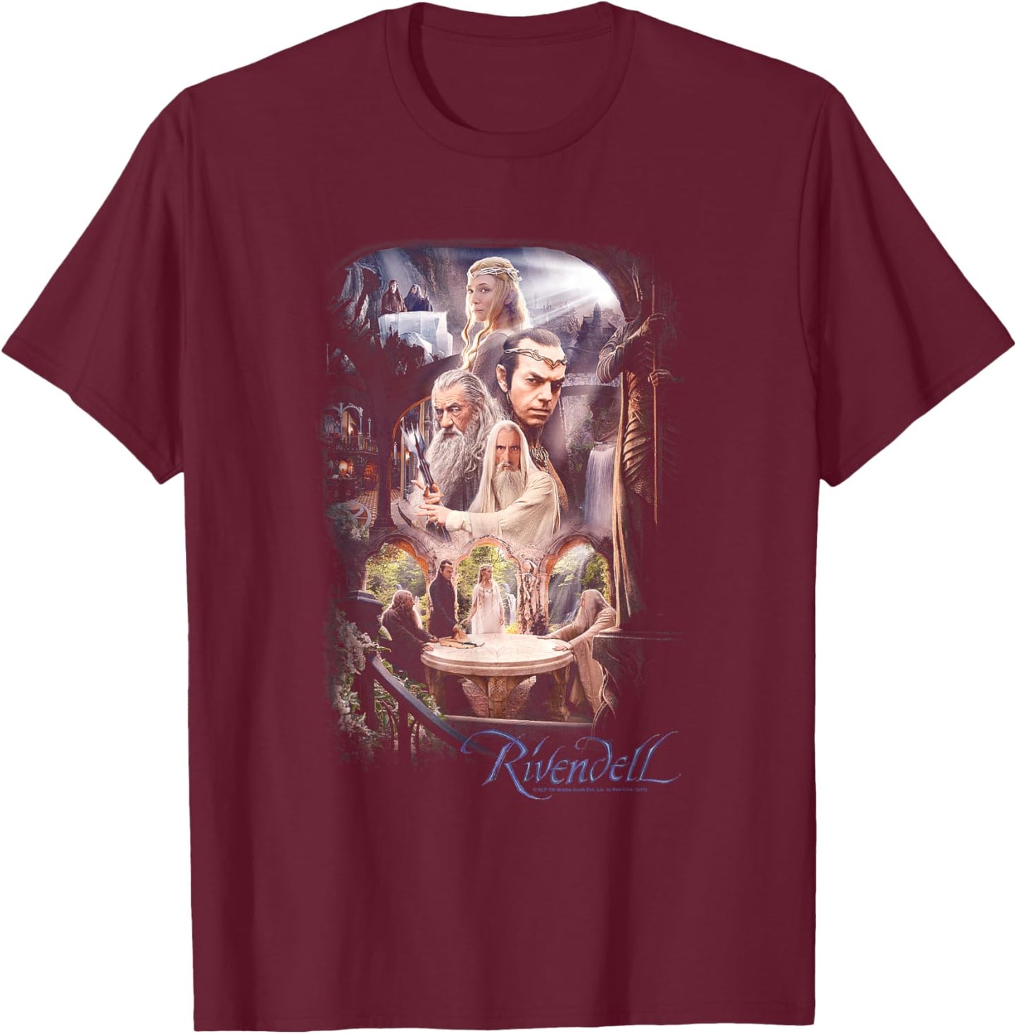 The Hobbit Rivendell T-Shirt - T-Shirt | Maroon