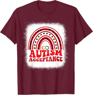 Red Instead Autism Awareness Acceptance Education Teacher Women Kids T-Shirt - T-Shirt | Maroon