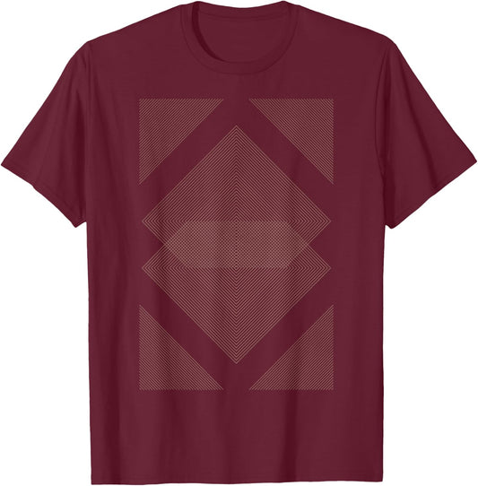 Geometric Art Abstract | Symmetrical Patterns Bohemian T-Shirt - T-Shirt | Maroon