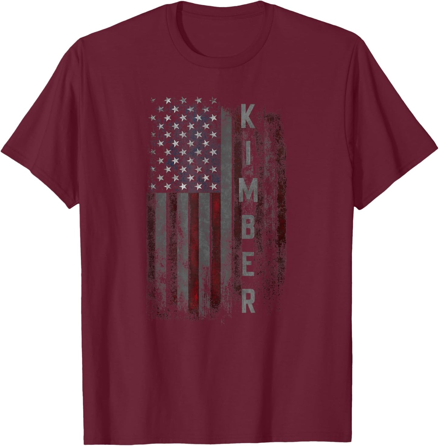 Kimber Family American Flag Gift T-Shirt - T-Shirt | Maroon