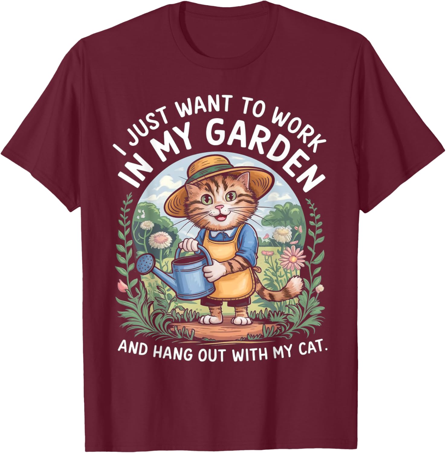 Gardening Cat Lover Gardener Garden Pet Plants Cats Women T-Shirt - T-Shirt | Maroon