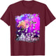Random Galaxy Women's Black Striped , Small, Short Sleeve, , Classic Fit, Adult, Dance Themed, Cute, Modern Humorous, Unique Graphic Design, Machine Wash T-Shirt - T-Shirt | Maroon