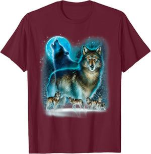 Hunter’s Wolf Owl House T-Shirt - T-Shirt | Maroon