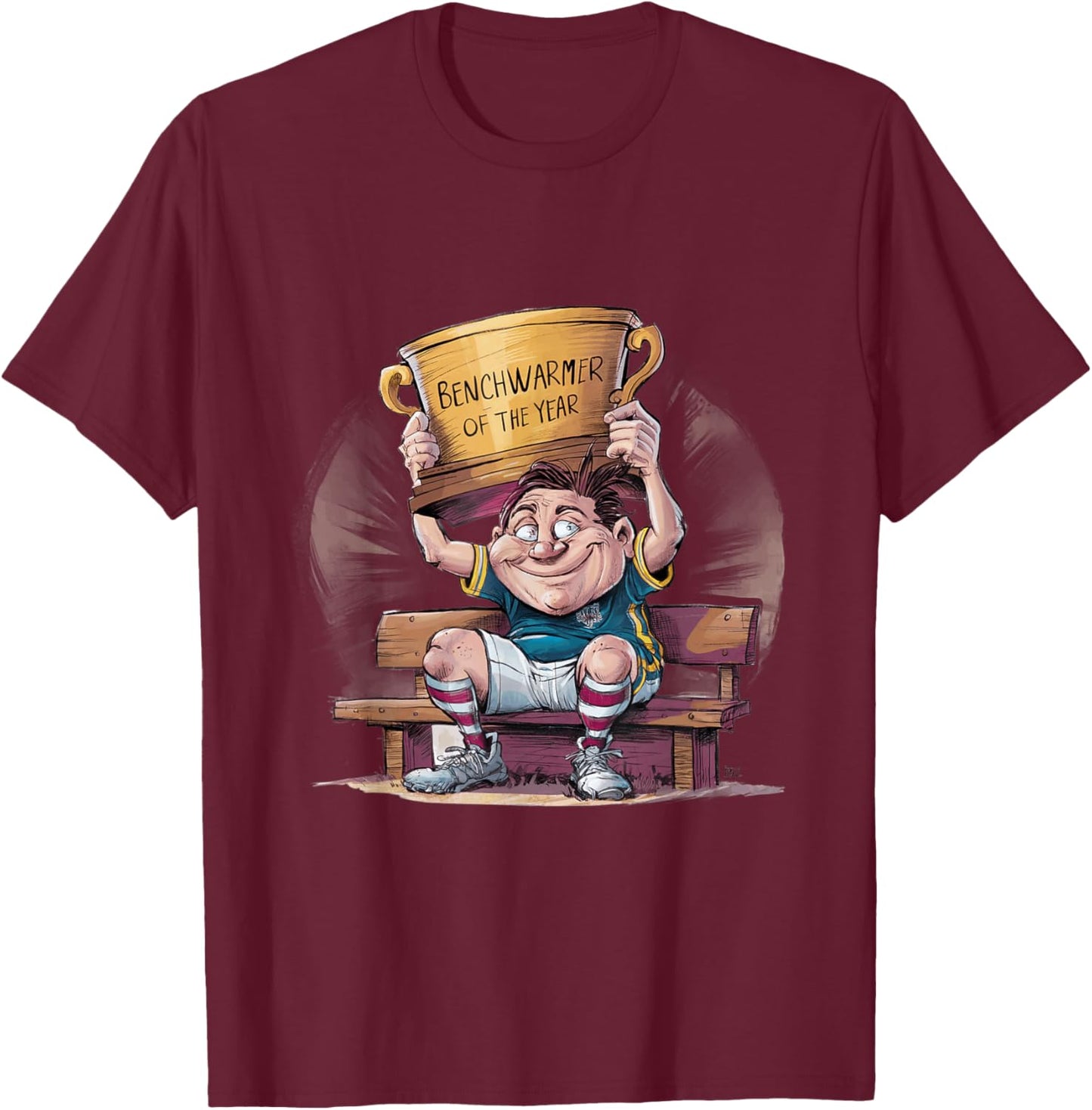 Benchwarmer of the Year Funny Fantasy Football T-Shirt - T-Shirt | Maroon
