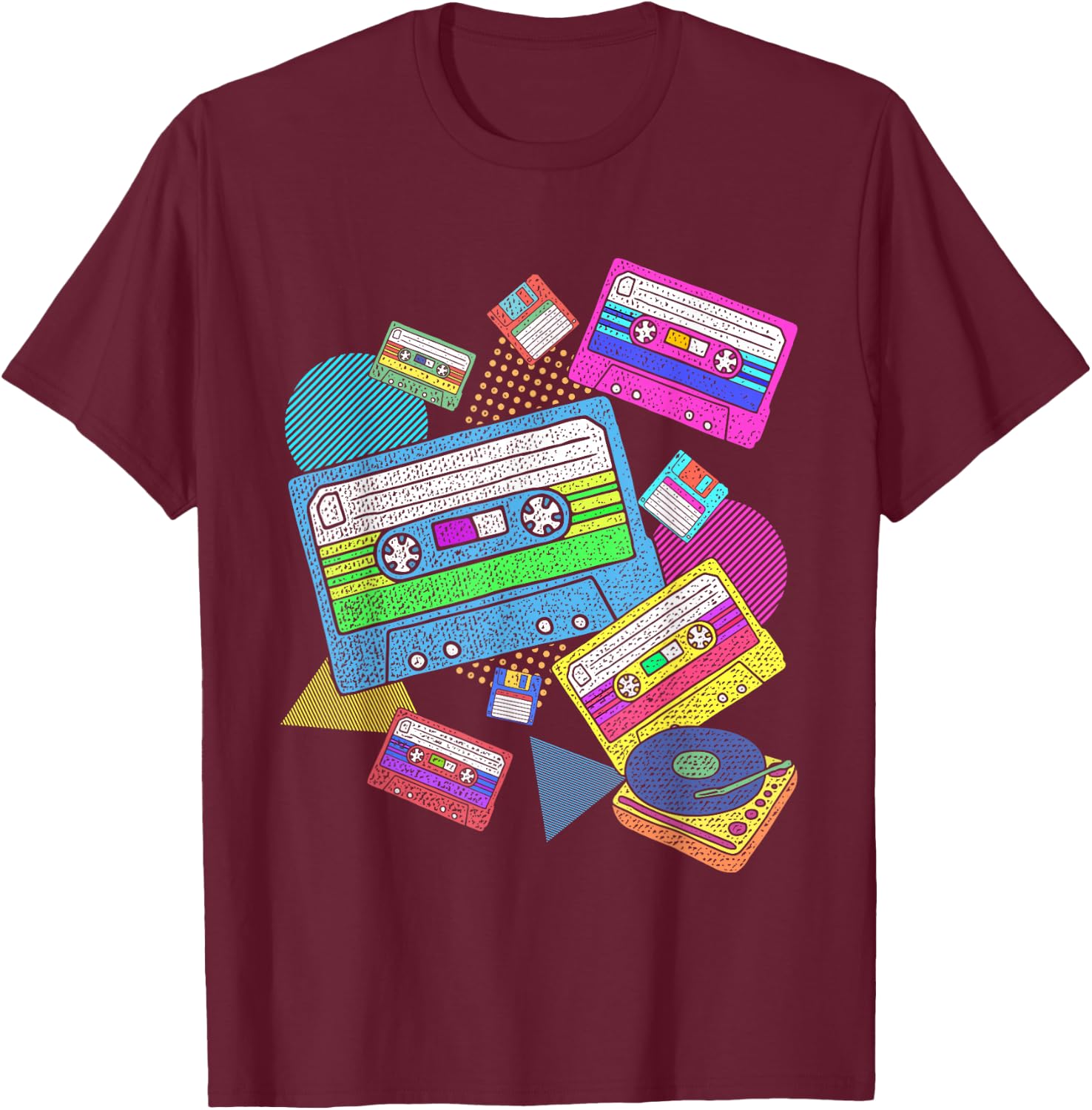 Eighties Theme Party Retro 80s Music Cassette 80s T-Shirt - T-Shirt | Maroon