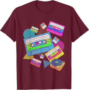 Eighties Theme Party Retro 80s Music Cassette 80s T-Shirt - T-Shirt | Maroon