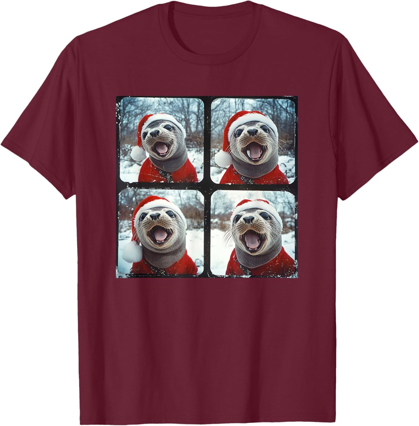 Santa Seal T-Shirt - T-Shirt | Maroon