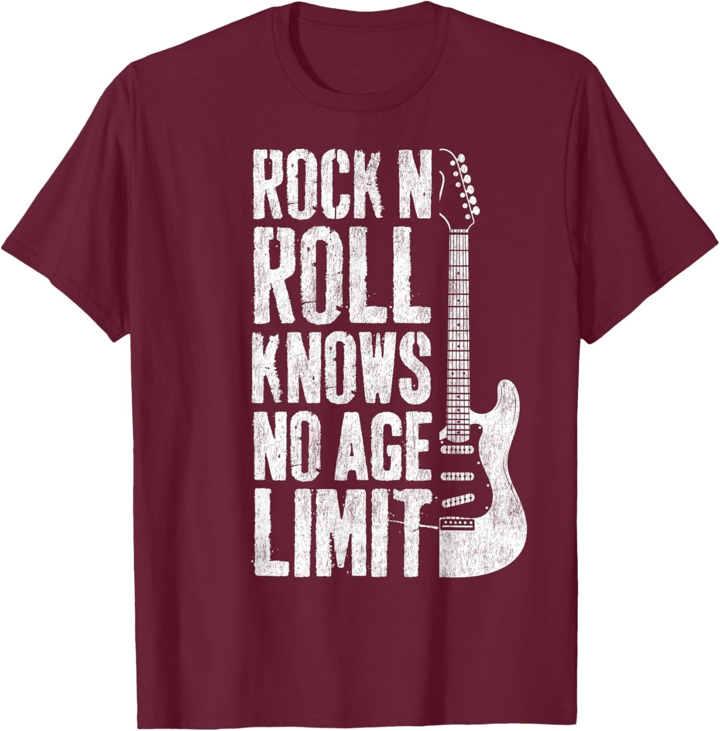 Rock and Roll Guitar Player Musicians T-Shirt - T-Shirt | Maroon