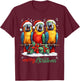 Funny Parrot with Santa Hat on Christmas, Cool Xmas macaw T-Shirt - T-Shirt | Maroon