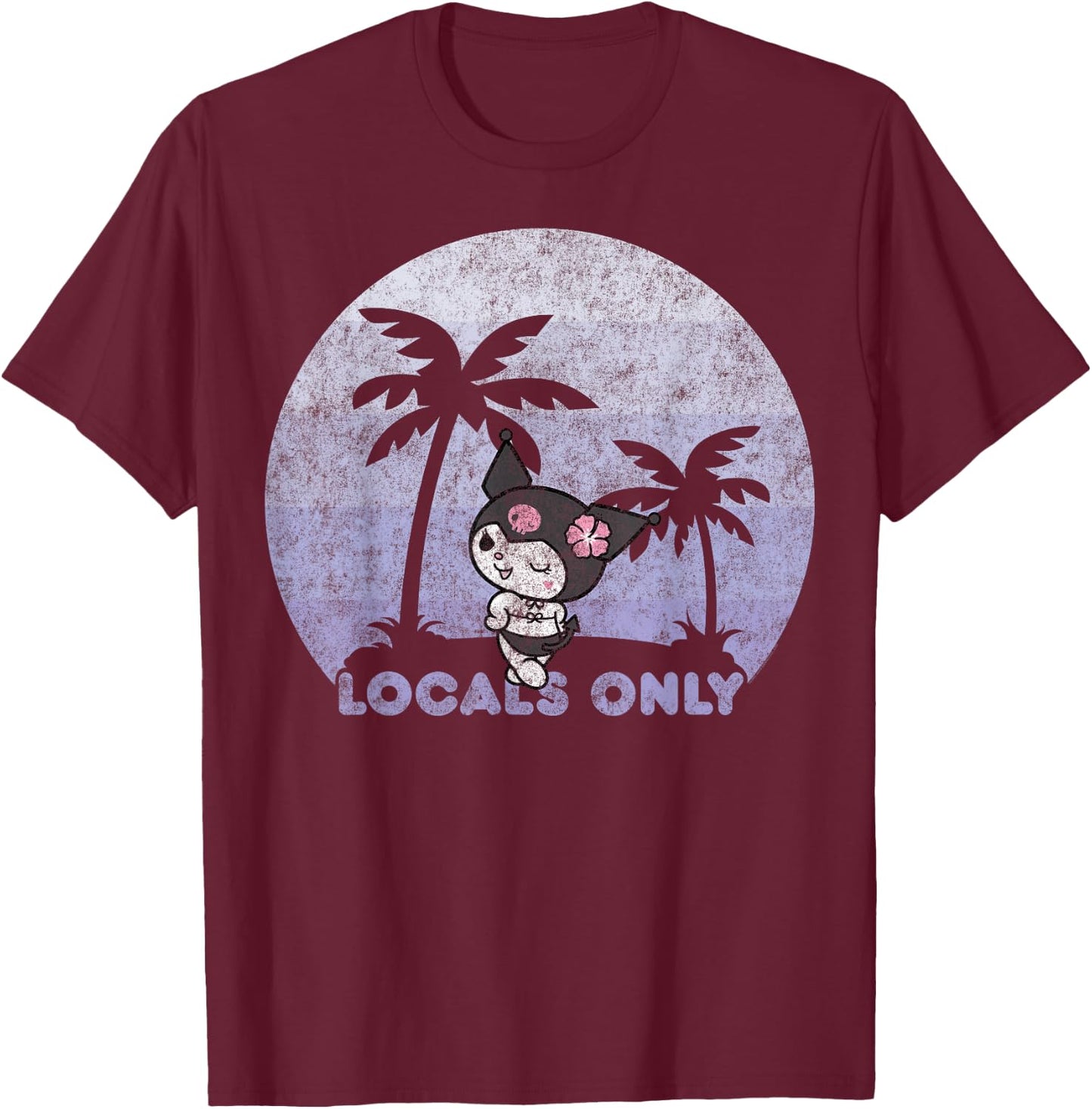 Kuromi Locals Only T-Shirt - T-Shirt | Maroon