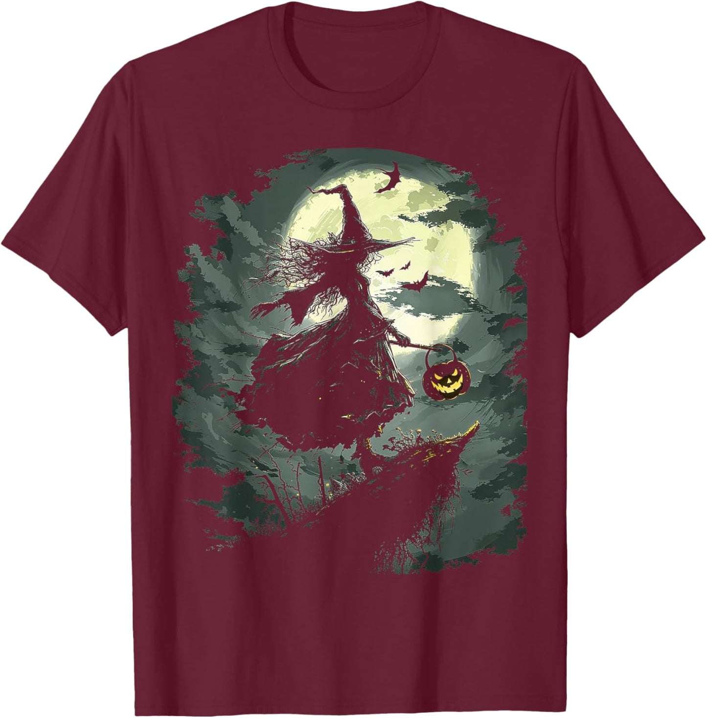 Witch Costume Halloween Spooky Art Witch T-Shirt - T-Shirt | Maroon