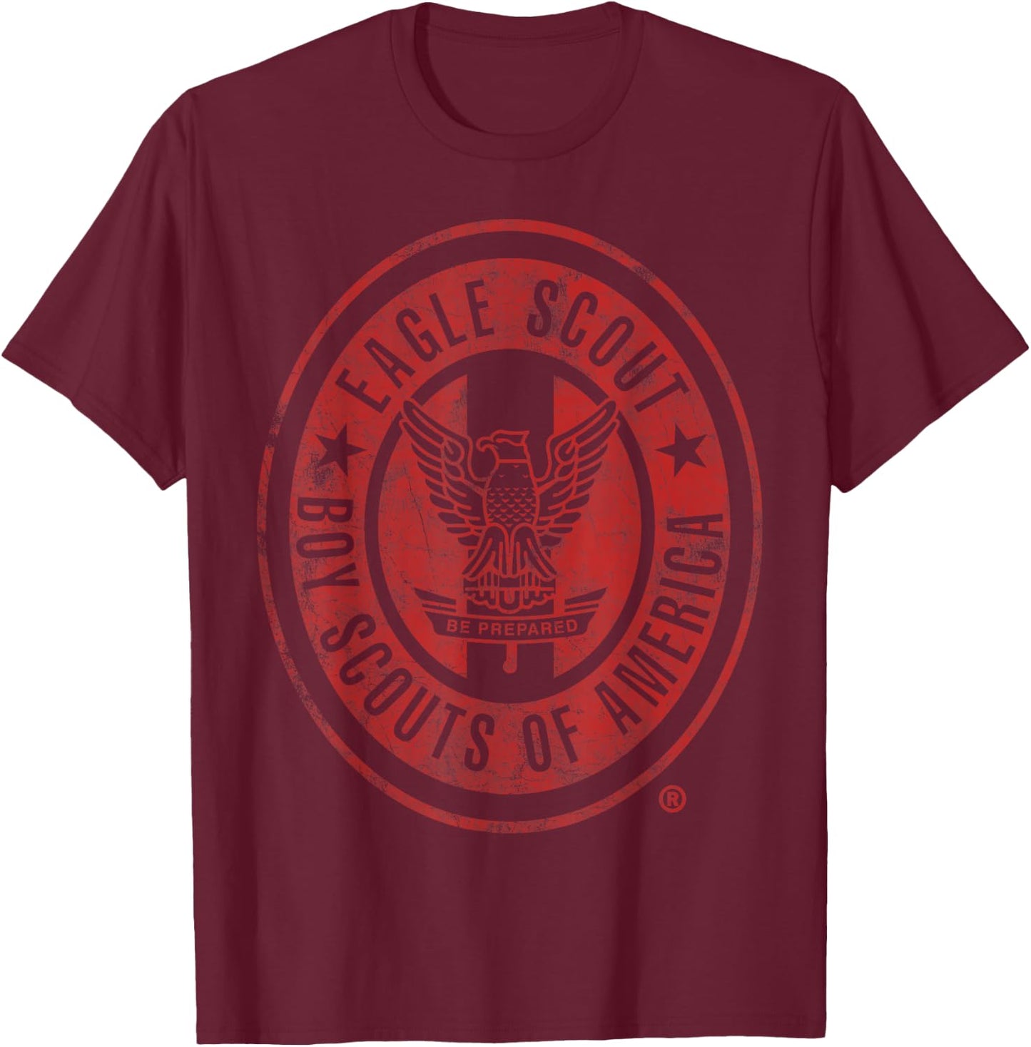 Eagle Scout Vintage (Red Distressed) T-Shirt - T-Shirt | Maroon