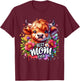 Best Mom Ever Highland Cow Floral Mother's Day T-Shirt - T-Shirt | Maroon