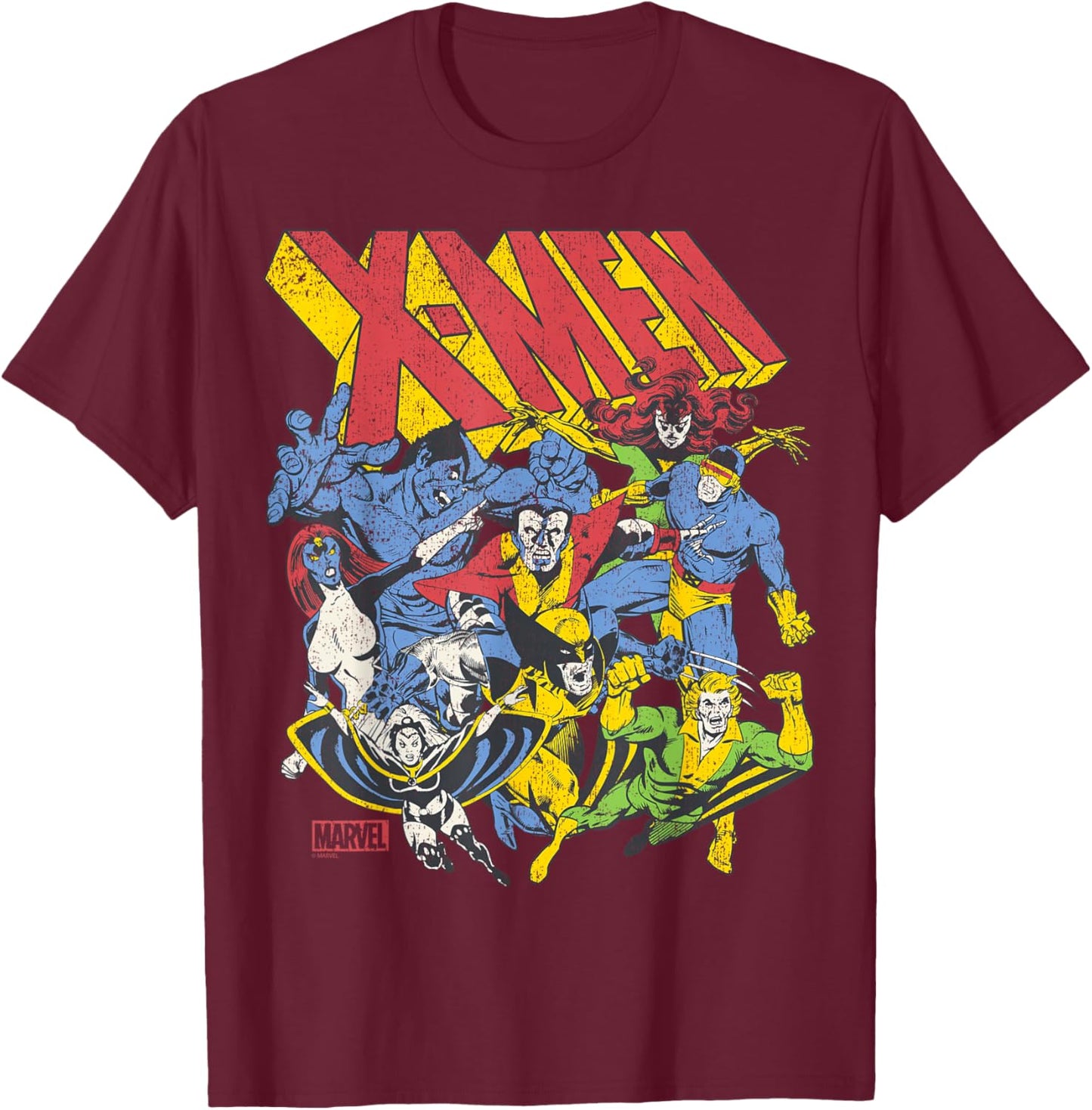 X-Men - Group Logo T-Shirt - T-Shirt | Maroon