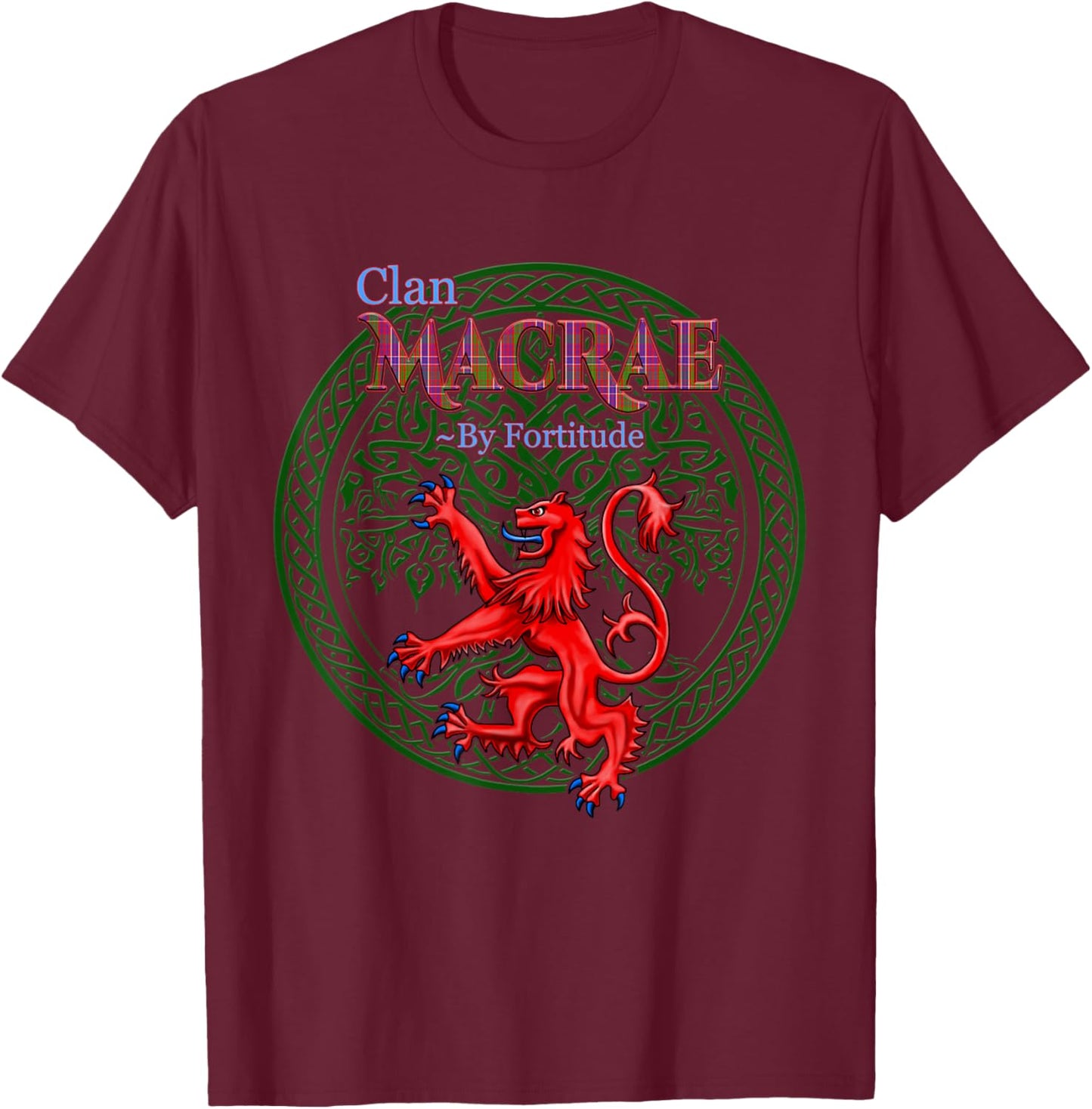 MacRae Scottish Clan Pride Family Motto T-Shirt - T-Shirt | Maroon