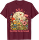 AVA Name Cute Retro Girls Wildflower AVA Name T-Shirt - T-Shirt | Maroon