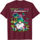 Metastatic Breast Cancer Gnome With Green Teal Pink Ribbon T-Shirt - T-Shirt | Maroon
