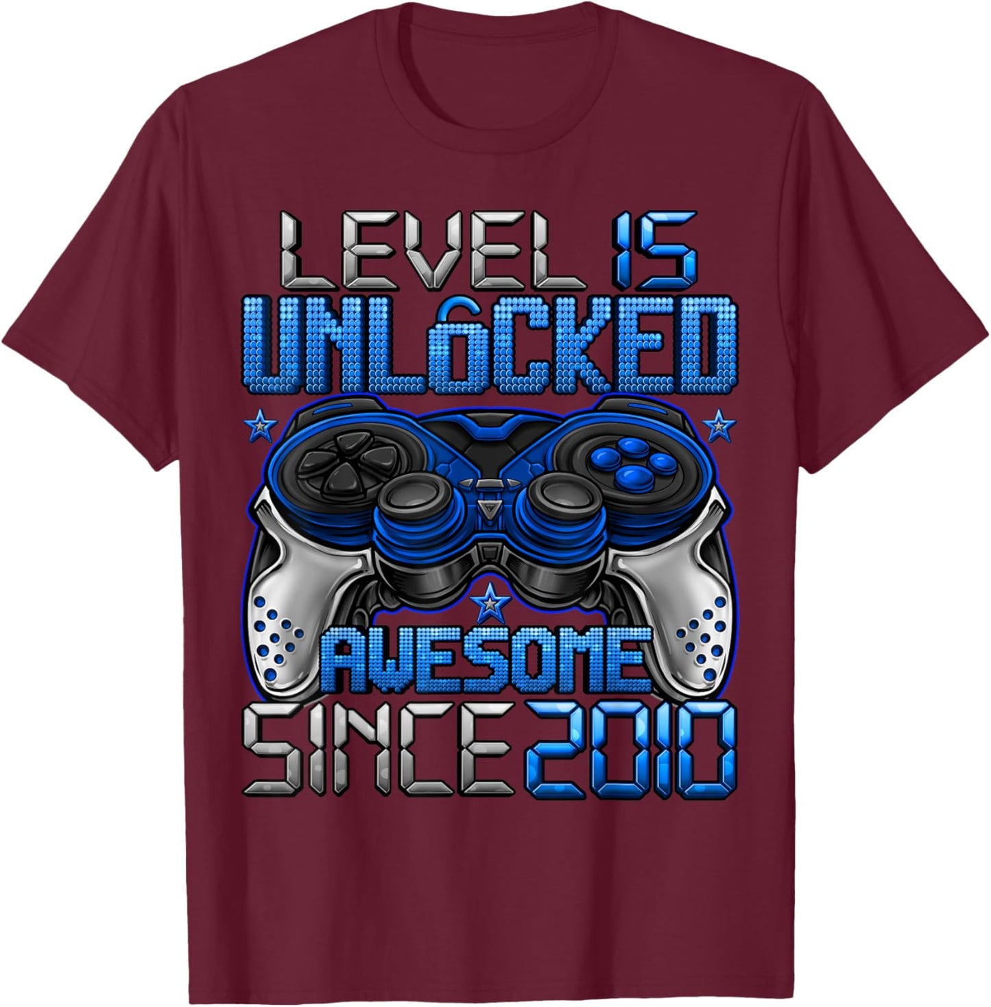 Level 15 Unlocked 15 Year Old Gifts Boys 15th Birthday Boy T-Shirt - T-Shirt | Maroon