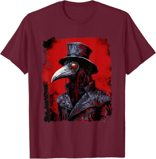Plague Doctor T-Shirt - T-Shirt | Maroon