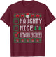 Naughty Nice Network Engineer Christmas List Ugly Sweater T-Shirt - T-Shirt | Maroon